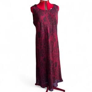 Vintage Studio I Red & Black Floral Sleeveless Maxi Dress Size 18W